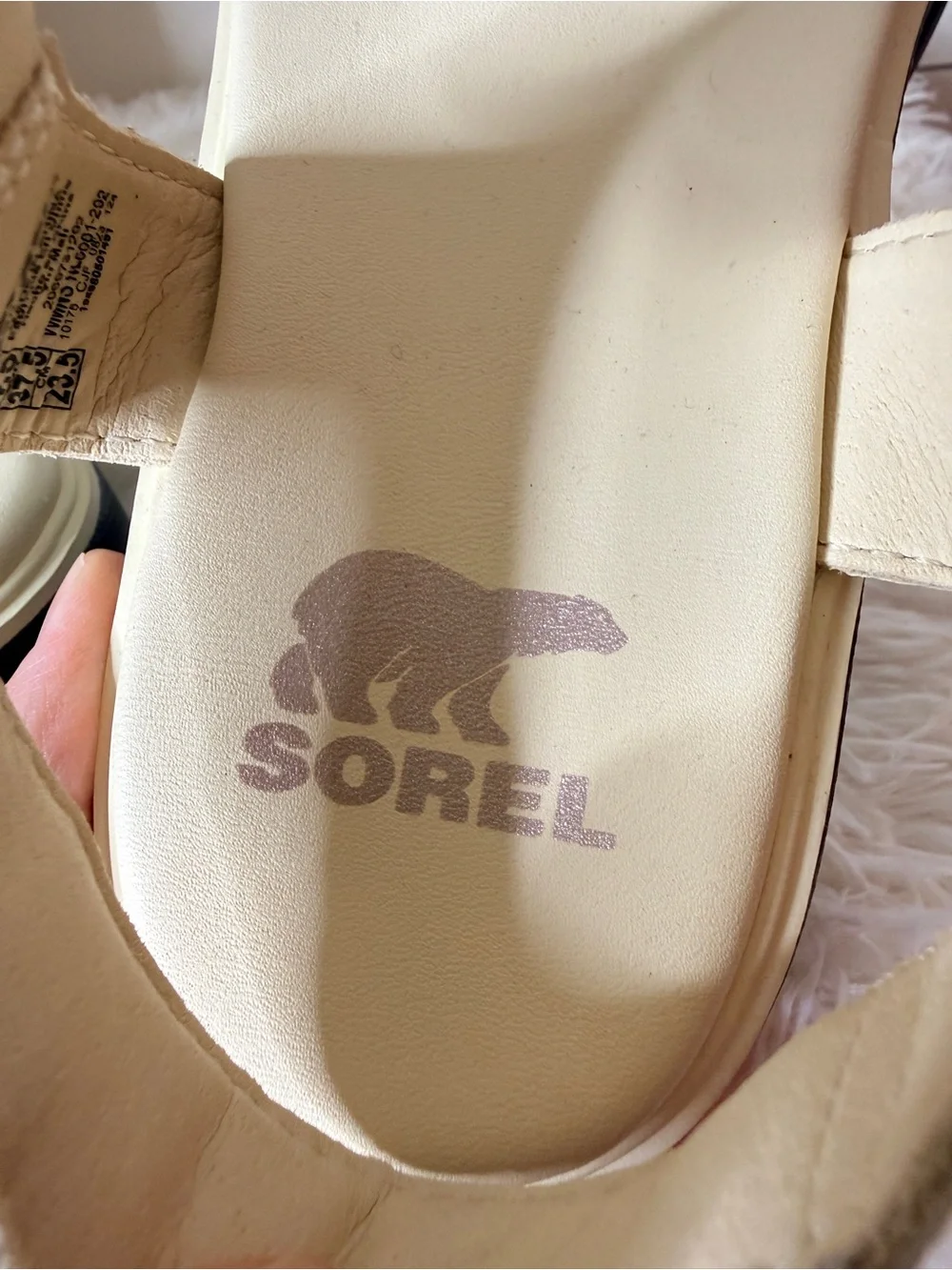 Sorel Dayspring Leather Strappy Chunky Platform Sandals Honey White Size 6.5